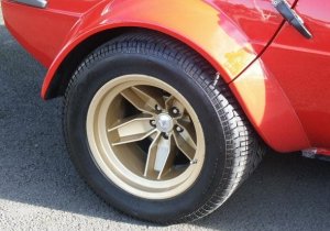 Side view of Group 4 rear wheel and tyre